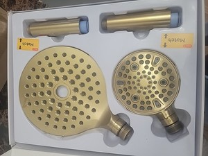 2-in-1 Filtered Dual Shower Head With Handhe Combo, Makefit Brand, Gold New OBx