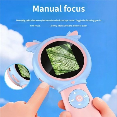Portable Children Microscope With 2Inch High Clear Display 1000X Zooming