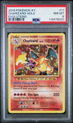 2016 Pokemon XY Evolutions Charizard-Holo #11 NM-MT PSA 8 Evolutions