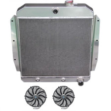 Für 1955-59 Chevy Pickup Truck Apache Chevrolet Trucks Aluminum Kühler&16"Fan*2