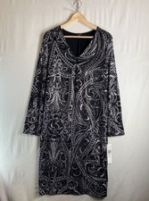 NWT Blu Sage Dress 16 USA Metallic Baroque Print Party Evening Cocktail Glam