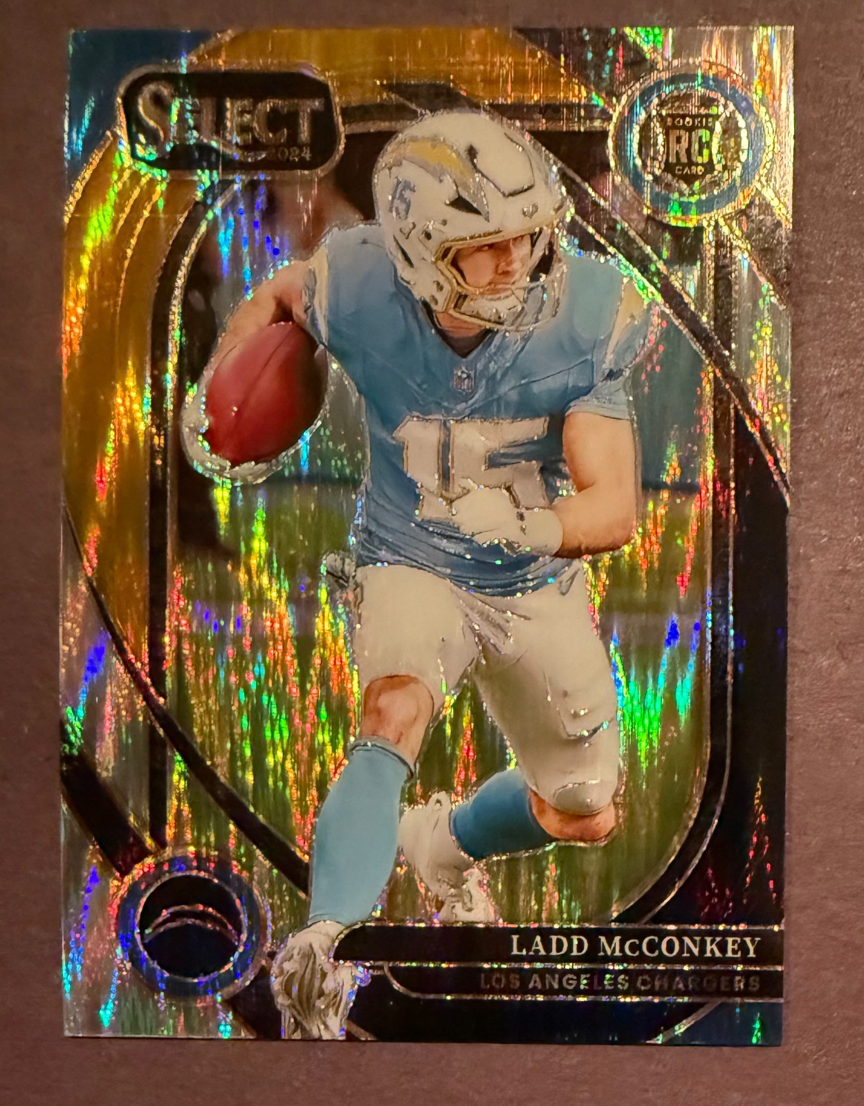 2024 Ladd McConkey - Panini Select Club Level Black & Gold Shock Prizm #268 RC