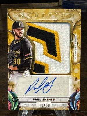 Paul Skenes 2025 Topps Inception Baseball Autograph Jumbo Patch Gold! 10/50 