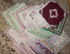 90 Vintage Hankies Lace Embroidery Silk Wedding Monogram Printed Tatted Crochet