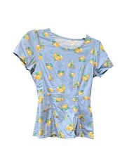 Jaanuu scrubs women XS round Neck short sleeve Citrus Fruit Cotton/spandex