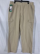 Gap Twill Cargo Pants Womens XL Tan Elastic Waist Stretchy Casual Comfort