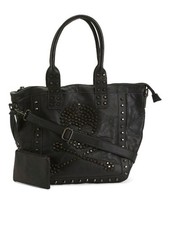 Amerileather Skull Crossbones Studded Black L...