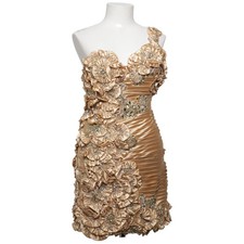 Terani Couture, Cocktailkleid, Größe: 38, Beige, Polyester, Damen #o0j