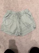 Women's Light Green Drawstring Shorts with Pockets and Elastic Waist