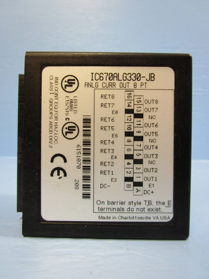 GE Fanuc IC670ALG330JB 24 Current 8 PT 90-70 Analog Output Module IC670ALG330-JB - Image 2 of 4