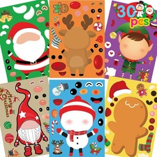 Christmas Stickers for Kids Christmas Make a Face Stickers Game for Kids  30...