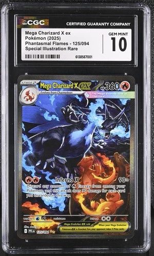 2025 Pokemon PFL EN Special Illustration Rare #125 Mega Charizard X ex CGC 10