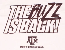 Texas A&M Aggies Basketball "Buzz is Back" HEB Store t-shirt, Mens Medium, NEW