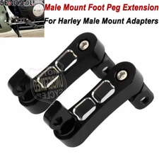 2X Male Mount Foot Peg Clamp Extension Bracket For Harley Touring Dyna Sportster