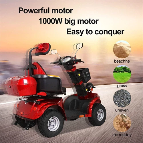 1000W 60V Four Wheels Fat Tire All Terrains Electric Mobility Scooter for Senior - Picture 12 of 17
