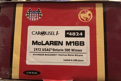 NIB 1:18 Carousel 1. 1972 Roger McCluskey#14  McLaren M16B Ontario 500 Winner