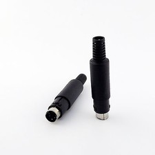 5x 4 Pin Mini DIN Mini-DIN Male Plug S-video Connector Adapter W/ Plastic Handle