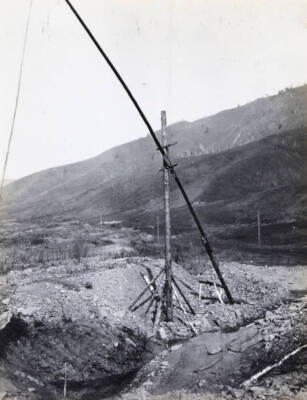 Wells used for raising earth for washing at Iro Mongolia early 1900s Old Photo