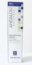 Andalou Naturals Rejuvenating Serum Plant-Based Age Defying 1oz, New