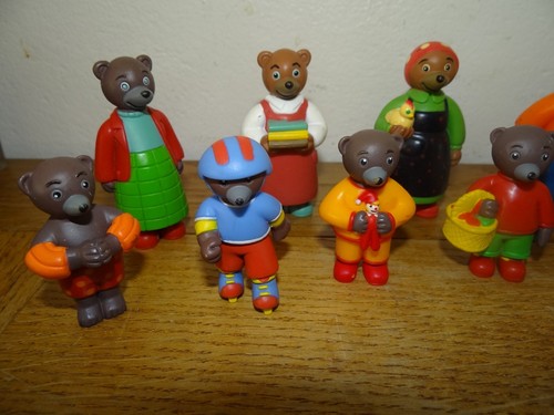 Lot De Figurines Petit Ours Brun - édition En Vacances, Très Bon état, Occasion