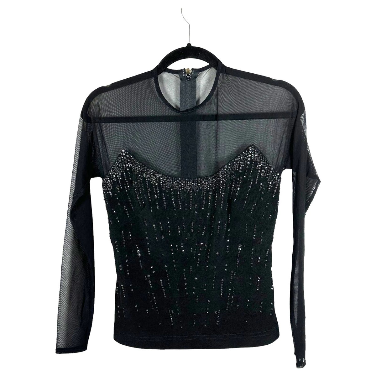 MESH FORM SLEEVE BLOUSE ブラック 1サイズ CLANE - メッシュ フォーム スリーブ ブラウス - MESH FORM