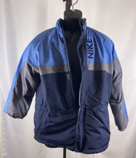 Vtg Nike Reversible Full Zip Jacket Coat Youth Boys XL Mens Med Spellout
