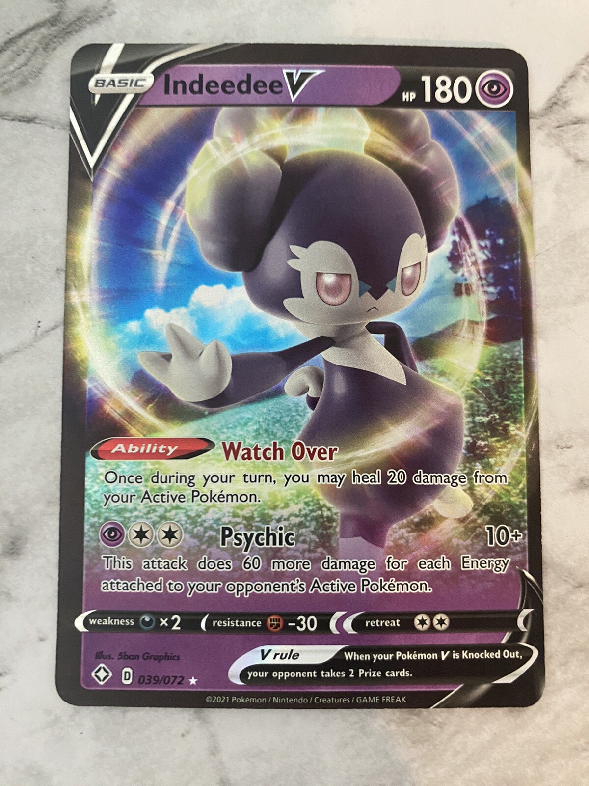 Indeedee V 039/072 Ultra Rare Shining Fates Pokemon TCG Near Mint