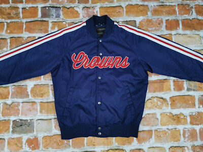 *CROWNS BASEBALL VARSITY BOMBER USA VINTAGE JACKE*BLAU*GR: L*TIP TOP