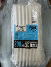 Member's Mark Clear 2-Compartment Nacho Trays 6.5" x 5", 200 ct. 