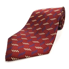 Geoffrey Beene Luxury Tie Iridescent Red Blue Geometric Silk Necktie 59" x 4"