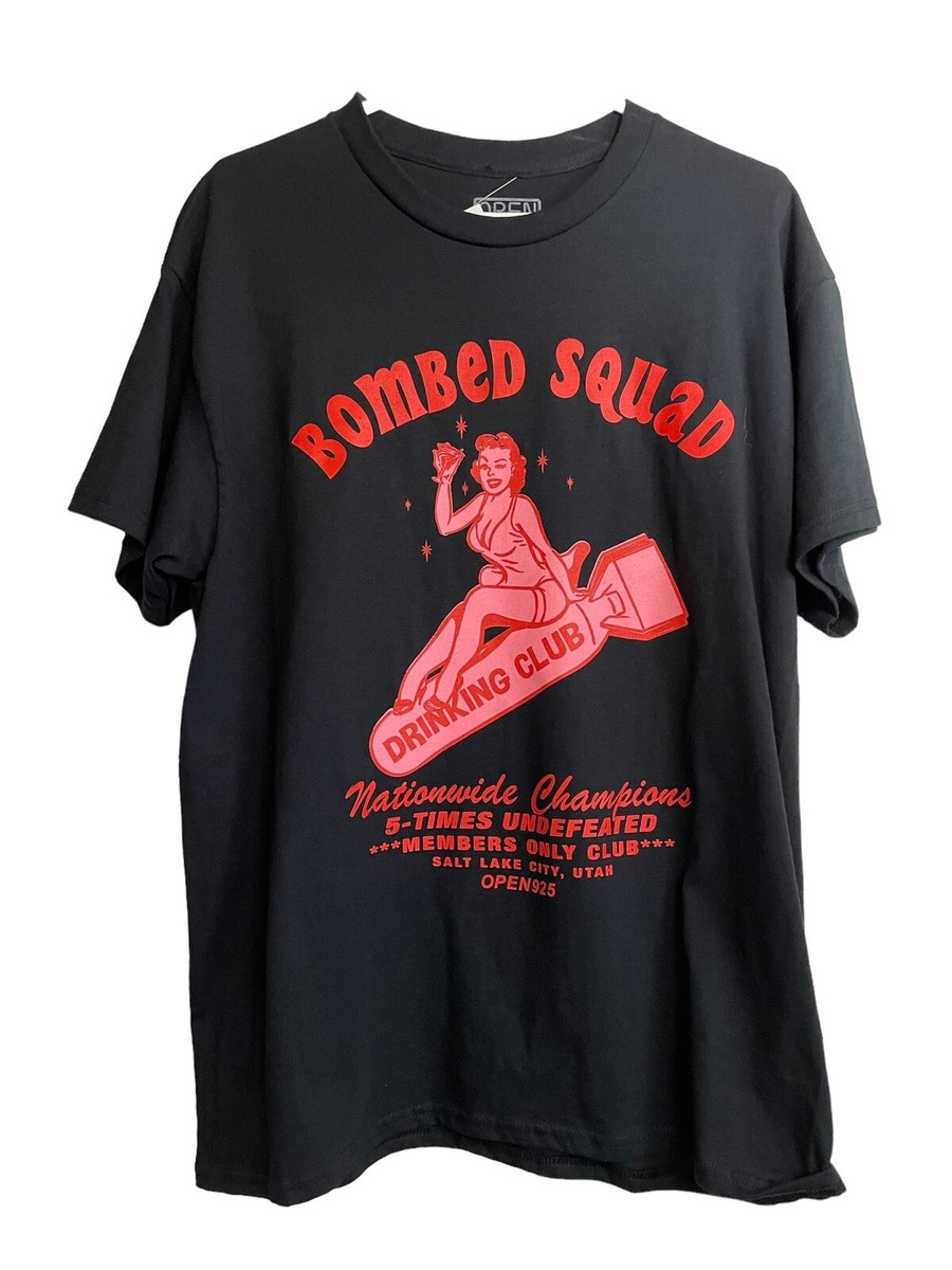 Open 925 Bombed Squad Drinking Club Graphic T-shirt Men's