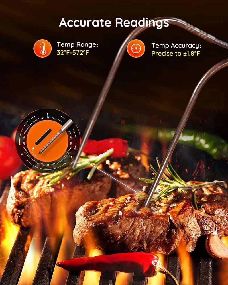 Bluetooth Meat Thermometer, 230Ft Range Wireless Grill Thermometer Remote Monito