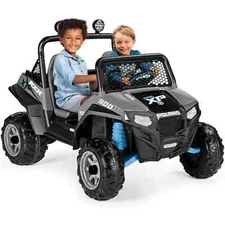 12V Peg Perego Polaris RZR 900 Battery-Powered Ride-On ATV, Ages 3+, Gray