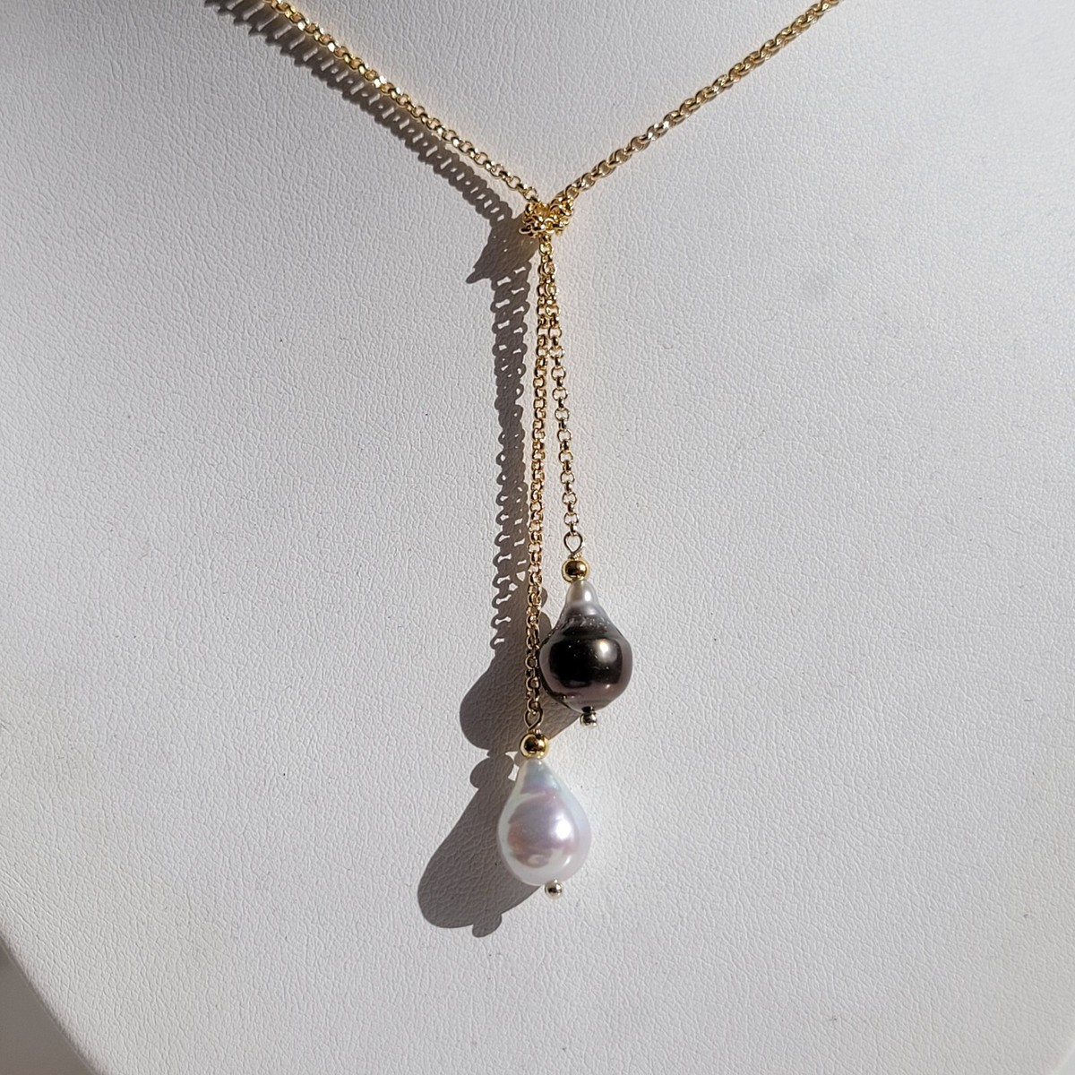 Collier En Or Gold Filled Avec Perle Noire De Tahiti - Élégant Et Raffiné, Création Rose-Mimosa