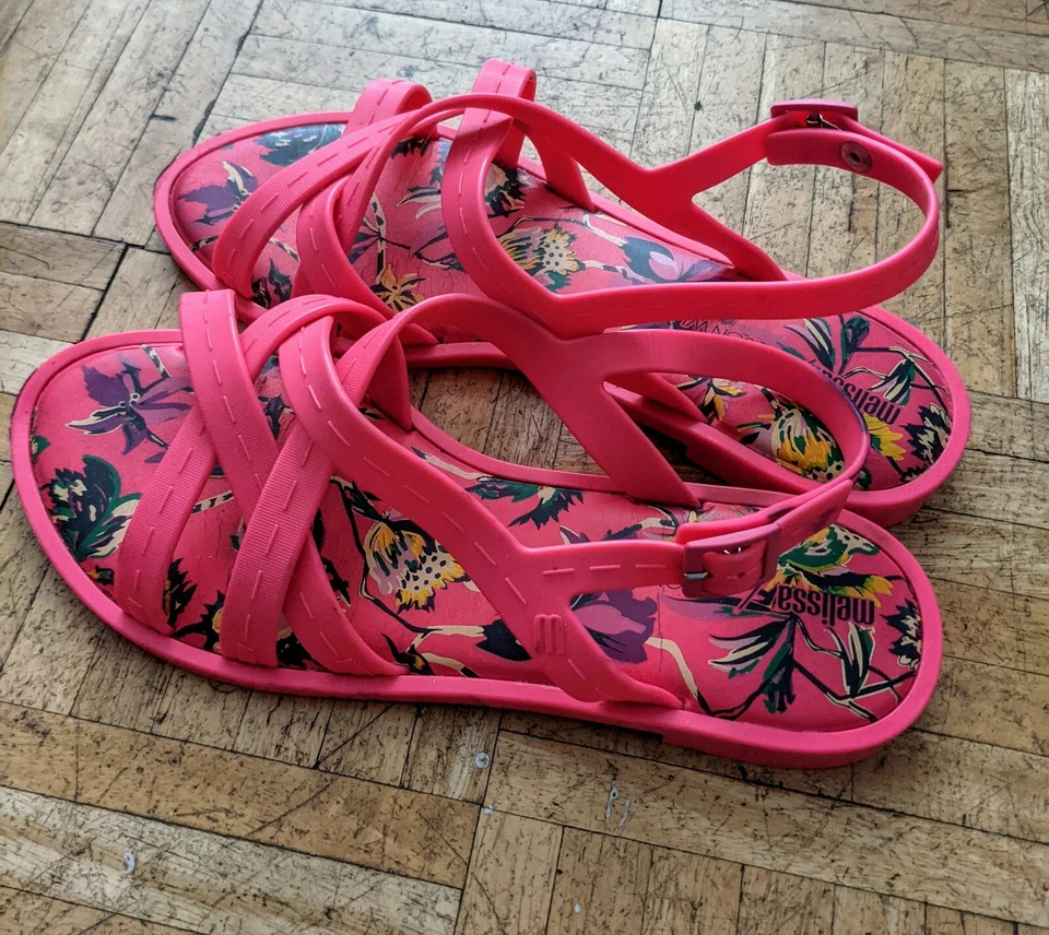 Sandalias Melissa x Jason Wu Barbiecore Rosa Caliente 9 EU 40 Hailey Verano Y2K Foto 2 de 4