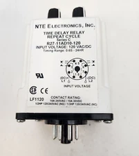 NTE R27-11AD10-120 series B 8-PIN octal TIME DELAY on/off Relay 10A 250VAC/28VDC