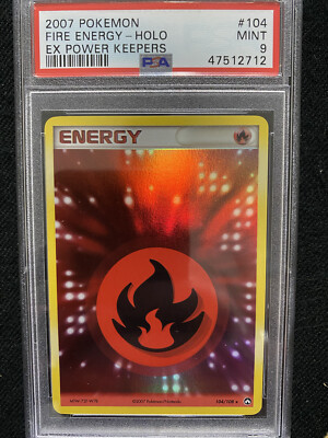 最終値下げレア！formula energy THRIVE888 2007 Pokemon EX Power Keepers Fire Energy Holo 104/108 PSA 9 Mint