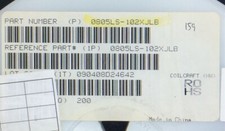 0805LS-102XJLB COILCRAFT RF inductor Ferrite Core 5 SMT RoHS 15 PIECES