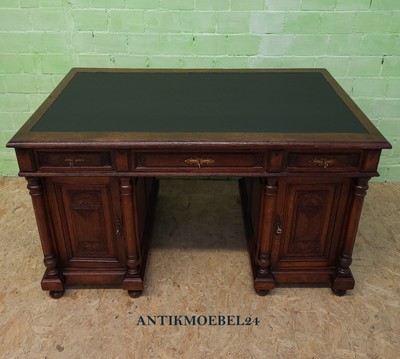 ANTIK! doppelter Schreibtisch Jugendstil um 1900 Eiche freistehend