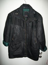 Gefütterte Herren Leder-Jacke, M.Flues, schwarz, Gr. 50, echtes Leder