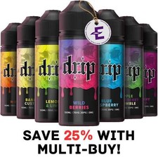 Drip Vape Juice Shortfill 100ml 70/30 e cig liquid 0mg No Nicotine Max Sub Ohm
