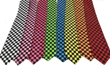 Colors Checker Men Boy Unisex Retro Tie Narrow 3" Wide Classic Necktie 