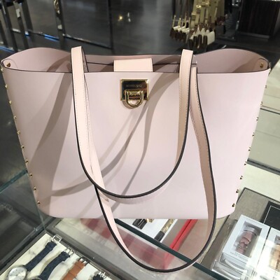 MICHAEL KORS MANHATTAN LARGE TOTE SMOOTH LEATHER SHOULDER BAG  POWDER BLUSH