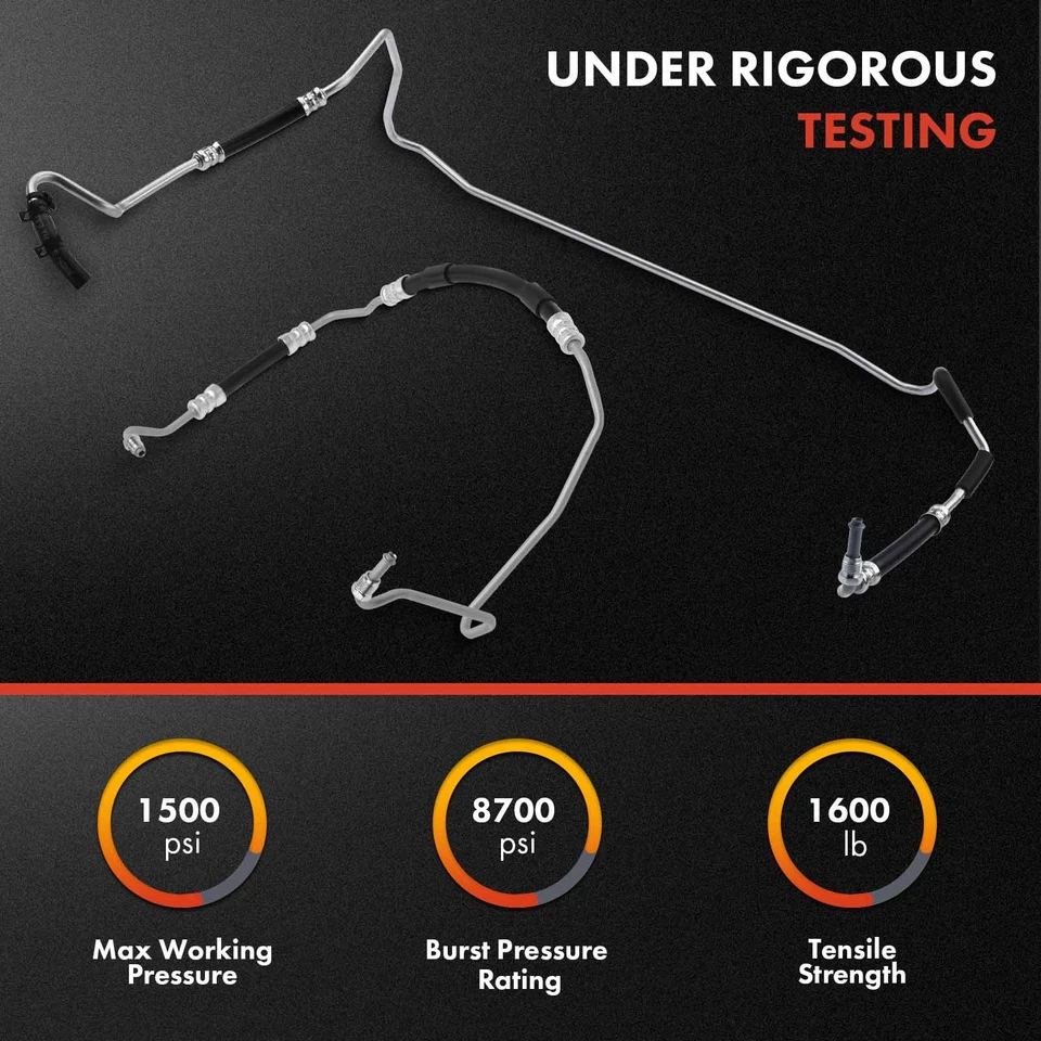 2x Power Steering Pressure & Return Line Hose Assy for Jeep Wrangler Wrangler JK - Image 2 of 4