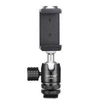 Mini Ball Head Hot Shoe Cold Shoe Phone Clip Mount for DSLR Camera Smartphone
