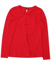 ARMANI JEANS Top donna manica lunga EU 46 XL rosso cotone BR08