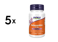 5 X Now Foods Astaxanthin 4Mg (60) (444,22 Eur/Kg)