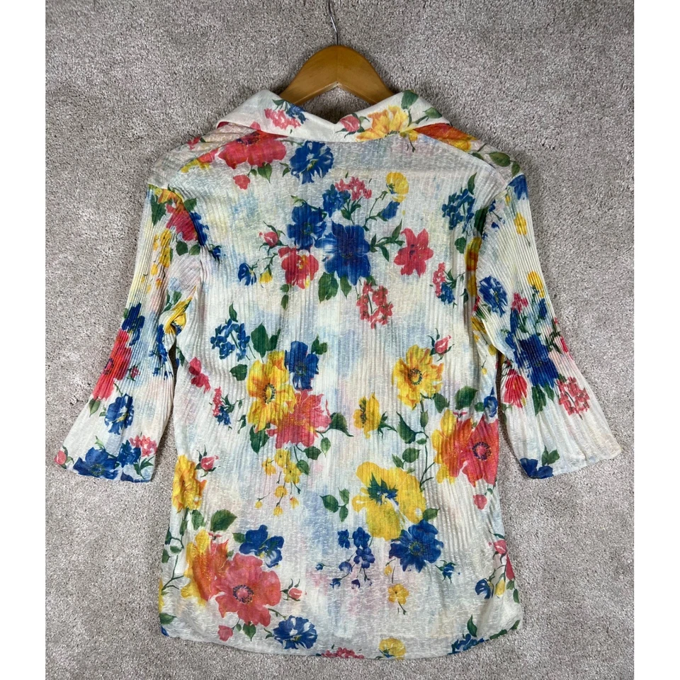 Blusa colorida vintage años 90 QUIZZ estampado floral abotonada S boho cabaña Foto 2 de 4