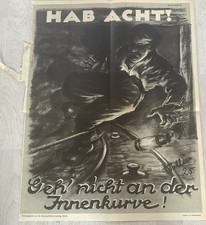 Oryginalny plakat ochrony pracy 1925 - Richard Müller "Hab Acht!" - Górnictwo -