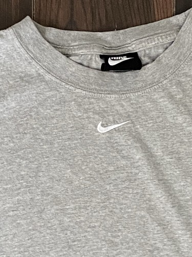 Nike Men's Gray Solid Crew Neck Short Sleeve Cotton Jersey Logo T-Shirt L